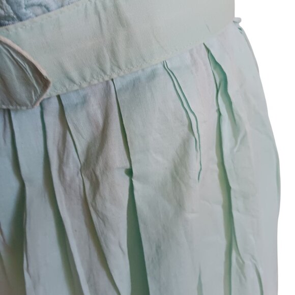 sz 8 Vintage 1950's Dress Mint Green Embroidered Nelly Don Belt Linen Distress - Picture 11 of 14